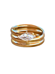 Daniella Spiral Marquis Gold Ring