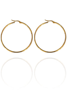 Thin Eden XL Hoops Gold 60mm