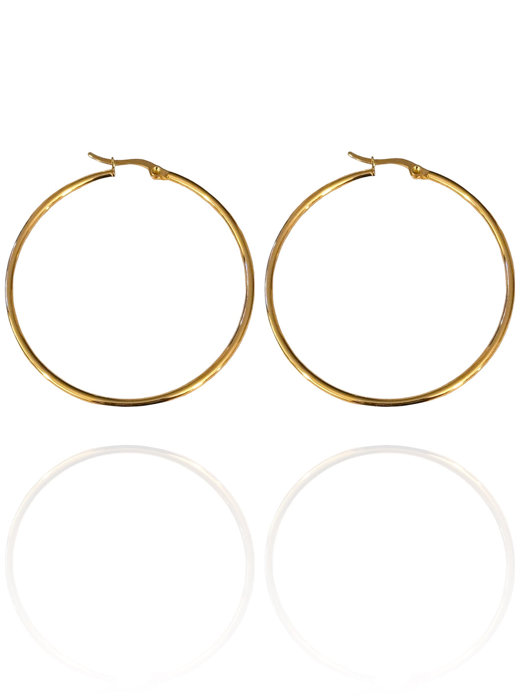 Thin Eden XL Hoops Gold 60mm