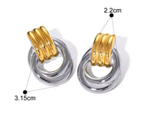 Load image into Gallery viewer, Chloe Vintage Statement Earrings Two Tone
