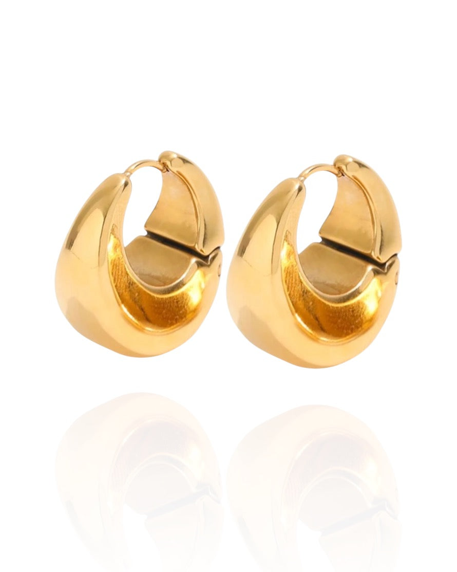 Thick Fallon Gold Hoops