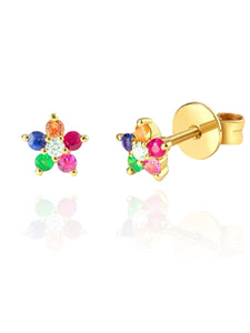 Viola Rainbow Stud | Gold Plated 925 Sterling