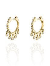 Load image into Gallery viewer, Teja Dangly Huggies Gold | Gold Plated 925 Sterling Silver
