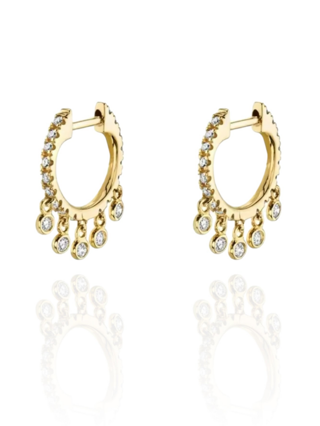 Teja Dangly Huggies Gold | Gold Plated 925 Sterling Silver