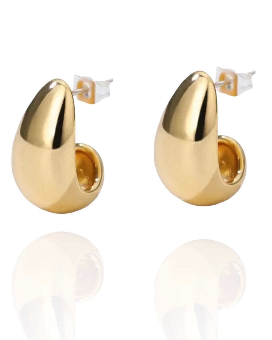 Terry Bubble Teardrop Gold Earrings