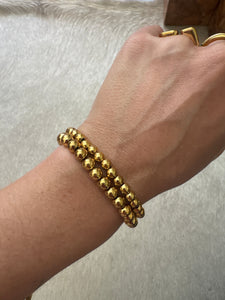 6mm Elastic Gold Ball Bracelet