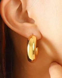 Large Mimi Thick Gold Bubble Hoops Clip Backs